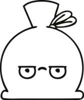 lijntekening cartoon zak png