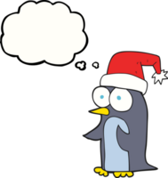 gedachte bubbel tekenfilm Kerstmis pinguïn png