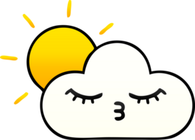 gradient shaded cartoon sunshine and cloud png