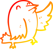 pájaro de dibujos animados de dibujo de línea de gradiente cálido png