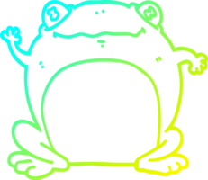 ligne de gradient froid dessinant une grenouille de dessin animé png