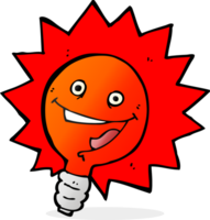 happy flashing red light bulb cartoon png