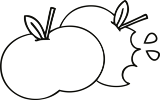 line drawing cartoon juicy apple png