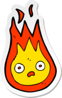 sticker of a cartoon friendly fireball png