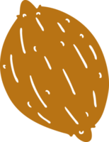 cartoon of a single walnut png