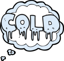 thought bubble cartoon word cold png