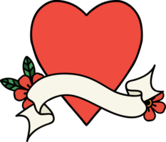 tattoo with banner of a heart png