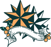 tatuaje con estandarte de estrellas png