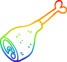 rainbow gradient line drawing cartoon well cooked meat png