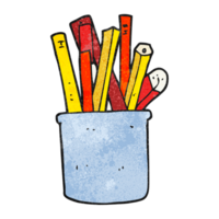 textured cartoon desk pot of pencils and pens png