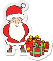 sticker of a cartoon santa claus png