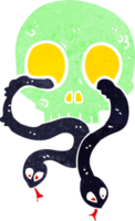 crânio de desenho animado com cobras png