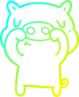 cold gradient line drawing cartoon content pig png