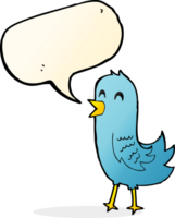 oiseau heureux de dessin animé avec bulle de dialogue png