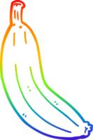 plátano de dibujos animados de dibujo de línea de gradiente de arco iris png