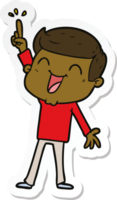 sticker of a cartoon man laughing png