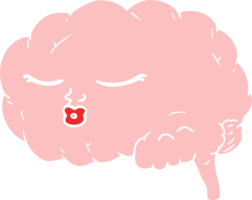 cerveau de dessin animé de style plat couleur png