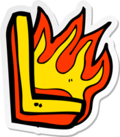 sticker of a cartoon flaming letter png