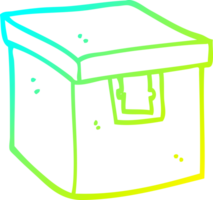 cold gradient line drawing cartoon evidence box png