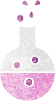 tubo de química de desenho animado estilo ilustração retrô png