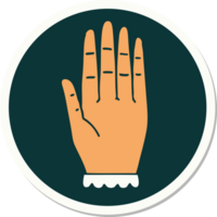 tatoeëren stijl sticker van een hand- png