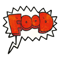 speech bubble textured cartoon word food png