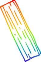 regnbågsgradient linjeteckning tecknad planka av trä png