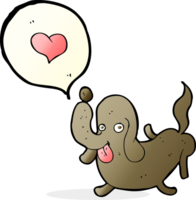 chien de dessin animé avec coeur d'amour png