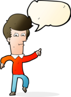 cartoon man pointing with speech bubble png