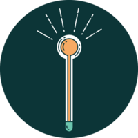 icon of tattoo style glass thermometer png