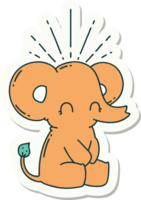 pegatina de elefante lindo estilo tatuaje png