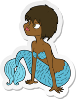 sticker of a cartoon pretty mermaid png