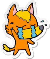 distressed sticker of a cartoon fox png