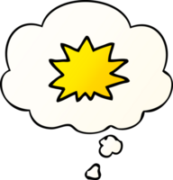 cartoon explosion and thought bubble in smooth gradient style png