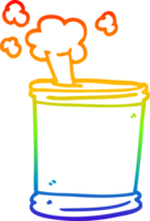 rainbow gradient line drawing cartoon can of beer png