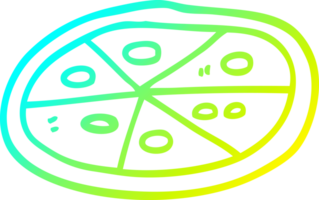 cold gradient line drawing cartoon pizza png