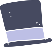 flat color illustration of a cartoon top hat png