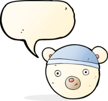 cartoon polar bear face with speech bubble png