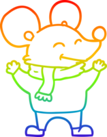 rainbow gradient line drawing cartoon mouse png