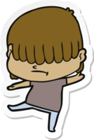 sticker of a cartoon boy with untidy hair png