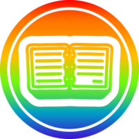 notitieboek circulair in regenboogspectrum png