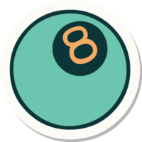 tattoo style sticker of a 8 ball png