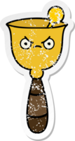 distressed sticker of a cute cartoon school bell png