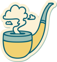 tattoo style sticker of a smokers pipe png
