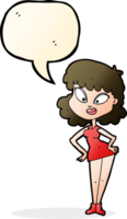 cartoon woman with hands on hips with speech bubble png