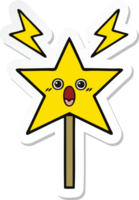 sticker of a cute cartoon magic wand png