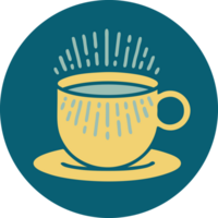 ícone de estilo de tatuagem de xícara de café png