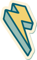 tattoo style sticker of lightning  bolt png