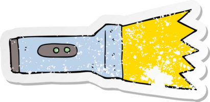 distressed sticker of a cartoon torch png