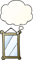 cartoon mirror and thought bubble in smooth gradient style png